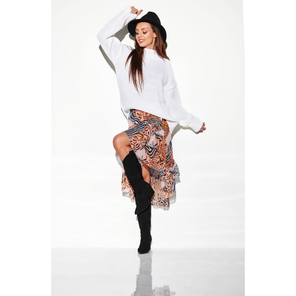 Spódnica z jedwabiem i krótszym przodem LG506