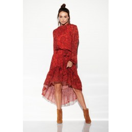 Sukienka z jedwabiem i krótszym przodem LG504