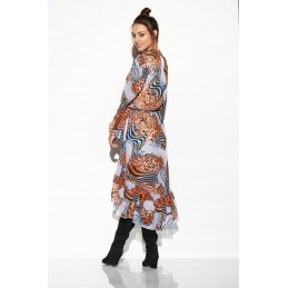 Sukienka z jedwabiem i krótszym przodem LG504