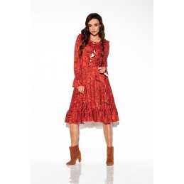 Sukienka ze sznurowanym dekoltem wzory LG505