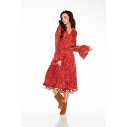 Sukienka MIDI z falbankami LG508