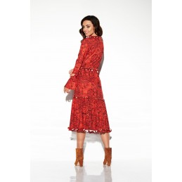 Sukienka MIDI z falbankami LG508