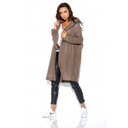 Kardigan z pomponami i kapturem LS269