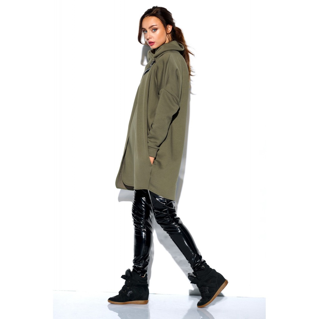 Bluza o oversizowym kroju z zamkiem LN100