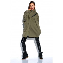 Bluza o oversizowym kroju z zamkiem LN100