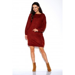 Swetrowa sukienka z szerokimi rękawami LSG117