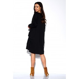 Prosta sukienka z długim rękawem i marszczeniem LN114