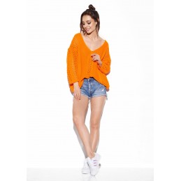 Ażurowy sweter z wiązaniem na plecach LS281