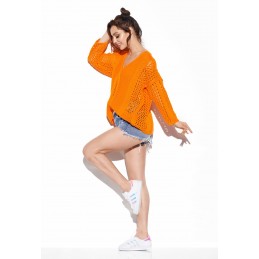 Ażurowy sweter z wiązaniem na plecach LS281