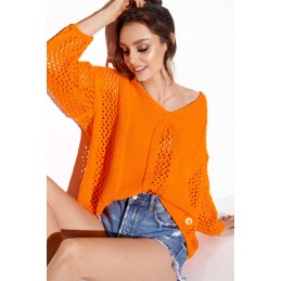 Ażurowy sweter z wiązaniem na plecach LS281