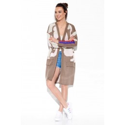 Długi kardigan w moro LSG124