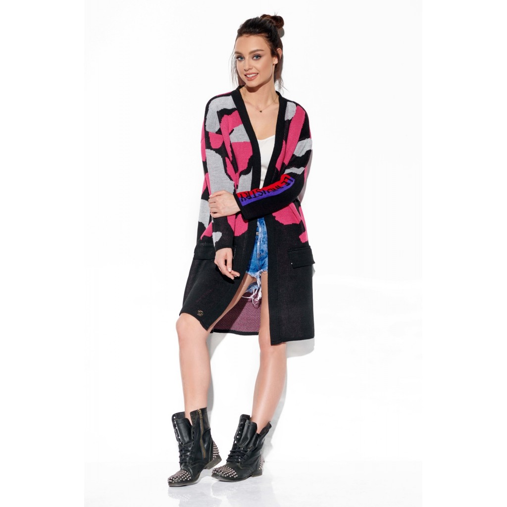 Długi kardigan w moro LSG124