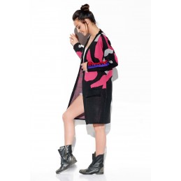 Długi kardigan w moro LSG124