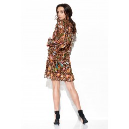 Szyfonowa sukienka z jedwabiem i falbankami wzór LG517