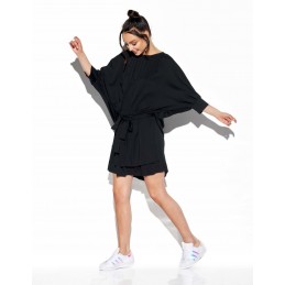 Klasyczna, zwiewna sukienka z wiązaniem w pasie L325