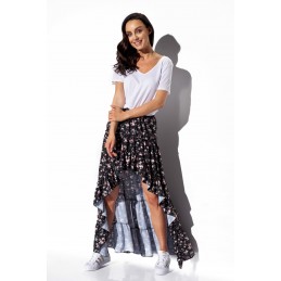 Asymetryczna spódnica z falbaną  LG544
