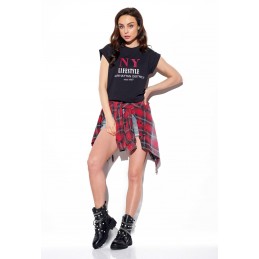 T-shirt z haftem NY Lifestyle LG528