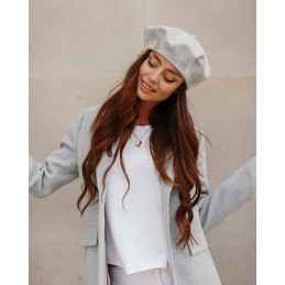 Beret damski z tiulową kokardką z tyłu LGK114