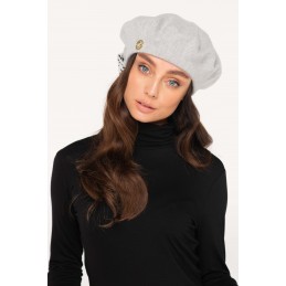 Beret damski z tiulową kokardką z tyłu LGK114