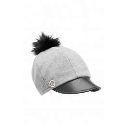 Czapka z wełną z daszkiem i pomponem LGK118