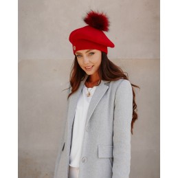 Beret damski z pomponem LGK120
