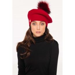 Beret damski z pomponem LGK120