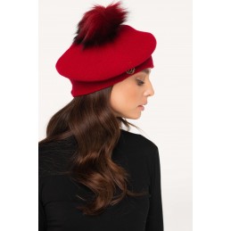 Beret damski z pomponem LGK120