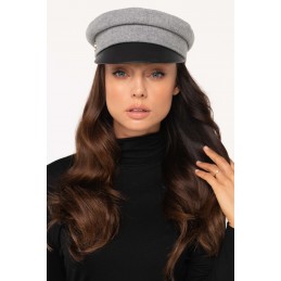 Kaszkiet z daszkiem z ekoskórą LGK121