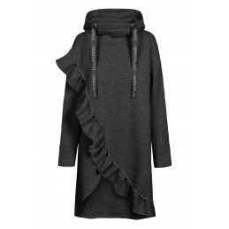 Bawełniana sukienka/bluza z falbaną LN119