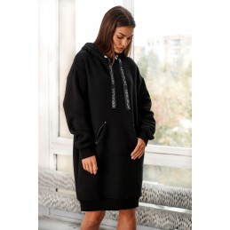 Bawełniana sukienka/bluza z kieszenią na zamki LN120