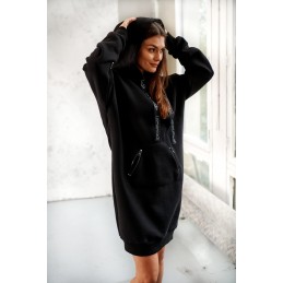 Bawełniana sukienka/bluza z kieszenią na zamki LN120