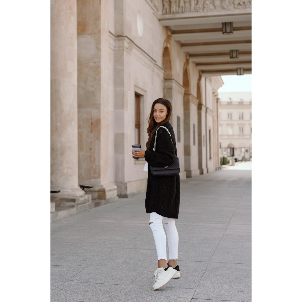 Luźny kardigan ze splotem LS297