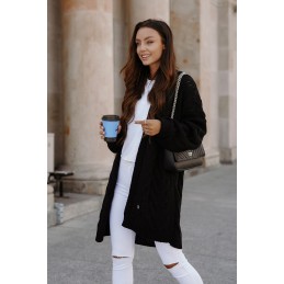 Luźny kardigan ze splotem LS297