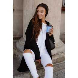 Luźny kardigan ze splotem LS297