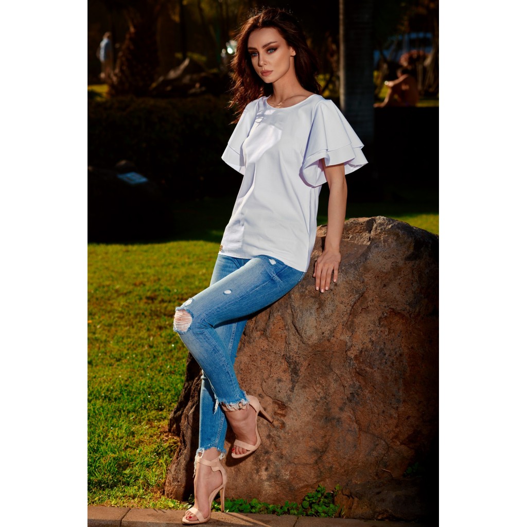 Bluzka z falbanami na rękawie L250