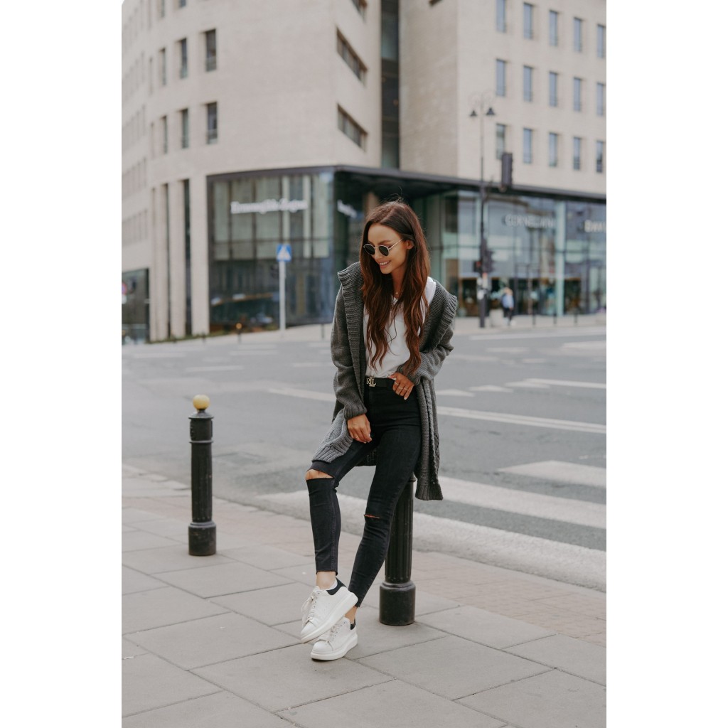 Klasyczny kardigan z kapturem LS300