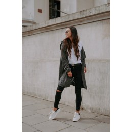 Klasyczny kardigan z kapturem LS300