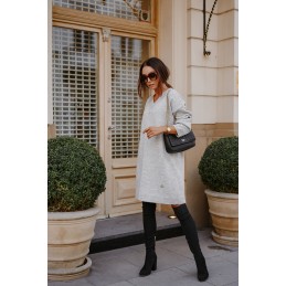 Swetrowa sukienka z dekoltem LS301