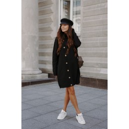 Swetrowa sukienka z golfem i guzikami LS304