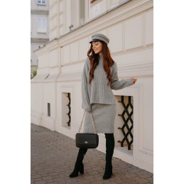 Komplet swetrowy – spódnica i sweter z golfem LS308