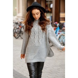 Sweter z rozcięciami po boku LS309