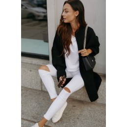 Oversizowy kardigan z przeszyciami LS310