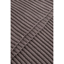 Swetrowa prążkowana sukienka z golfem i guzikami LS311