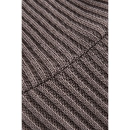 Swetrowa prążkowana sukienka z golfem i guzikami LS311