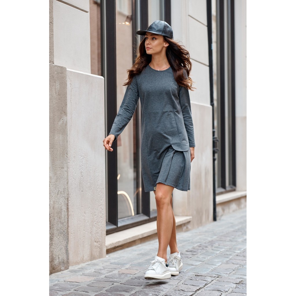 Bawełniana sukienka z imitacją kieszonki L346