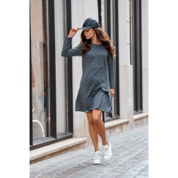 Bawełniana sukienka z imitacją kieszonki L346