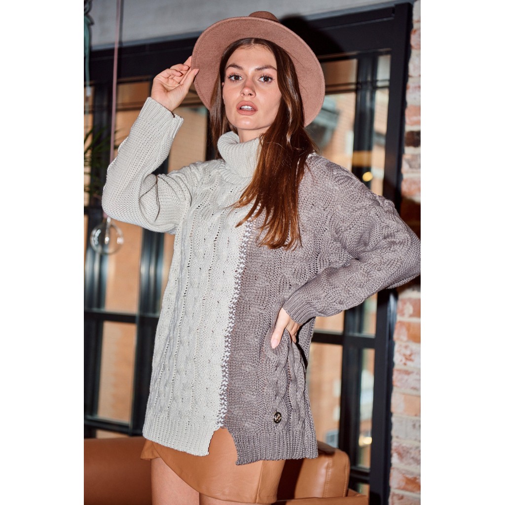 Dwukolorowy golf LS303