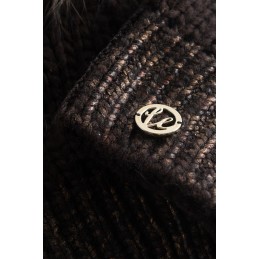 Czapka z pomponem w delikatną panterkę LGK125