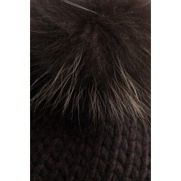 Czapka z pomponem w delikatną panterkę LGK125