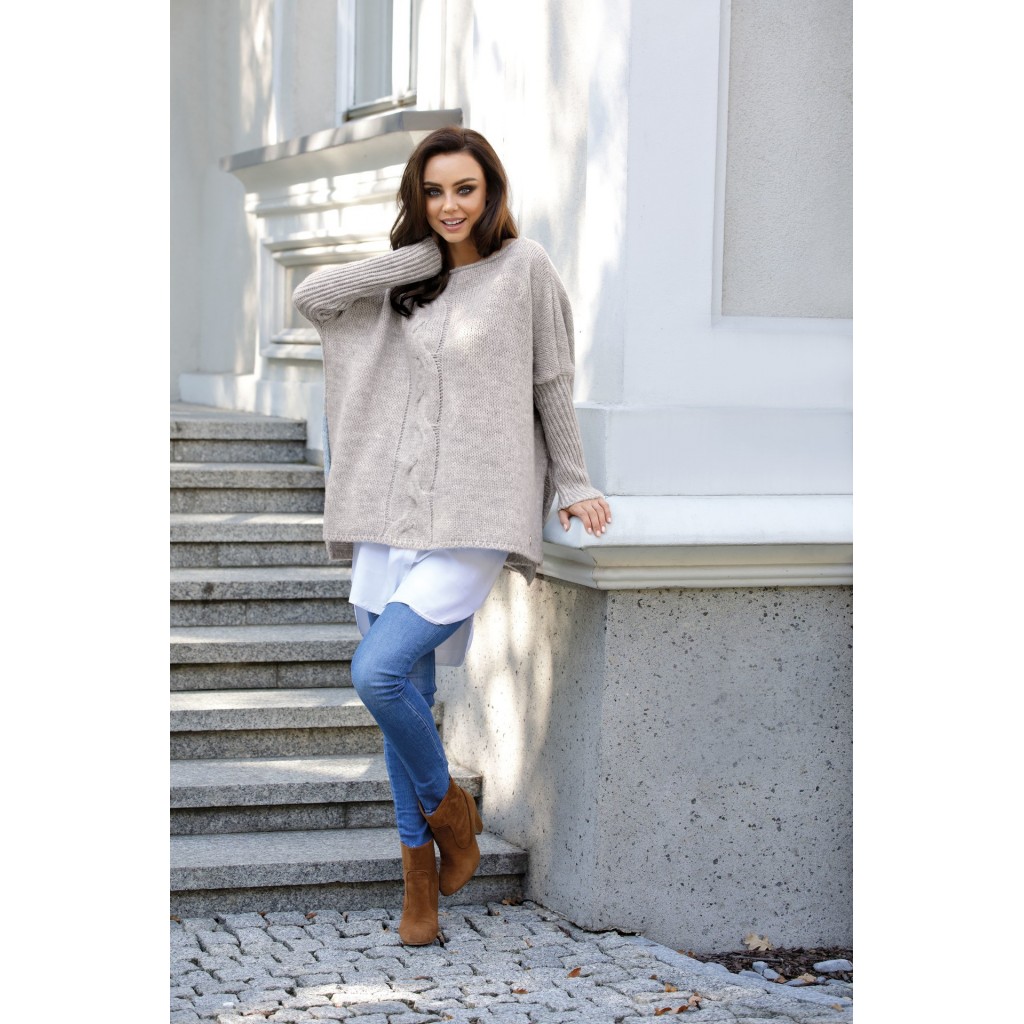 Modny sweter ponczo LS240